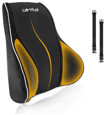 Carttiya Lumbar Support Cushion, Back Support Cushion, Lumbar Pillow for Upper & Lower Back, Large Memory Foam Back Seat Cushions for Office Chair, Home, Car, Travel Flight