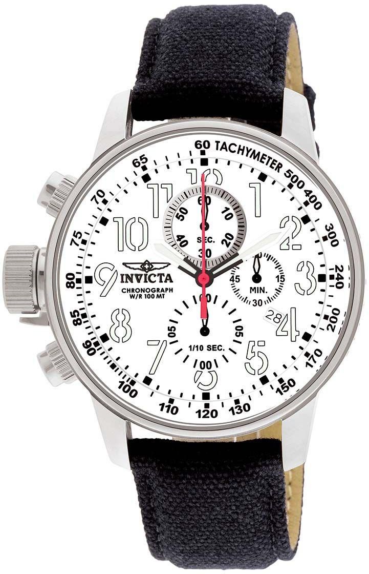 Invicta I-Force Men's White Dial Leather Band Watch - 1514