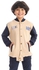 Andora Boys American Jacket With Side Pockets - Beige & Navy Blue