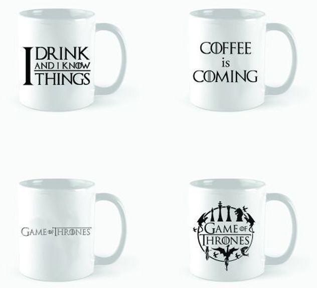 Game of Thrones House Sigil Mugs - 4 Pcs - White
