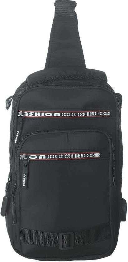 Get Waterproof Cross Bag, 30×18 cm, 4 Zippers - Black with best offers | Raneen.com