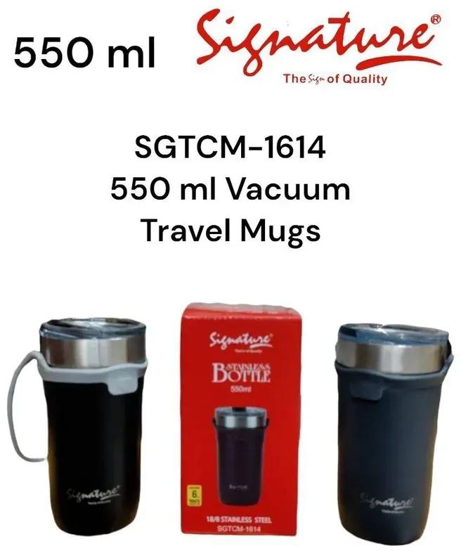 550ML Signature Coffee Tea Travel Mug Stainless Steel - SGTCM-1614 Black 550 ML