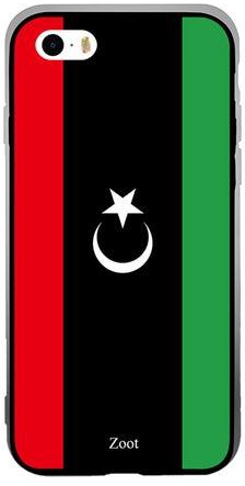 غطاء حماية واقي لهاتف أبل آيفون 5S نمط علم ليبيا