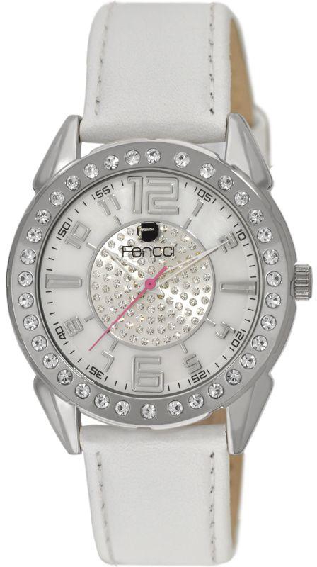 Fencci Watch for Women , Analog , Leather Band , White , 13F004F110329W