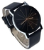 Quartz couple Quartz Dial Clock Leather Wrist Watch Black