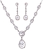 Fine Jewelry Drop Shaped Necklace Set (Diamond White)