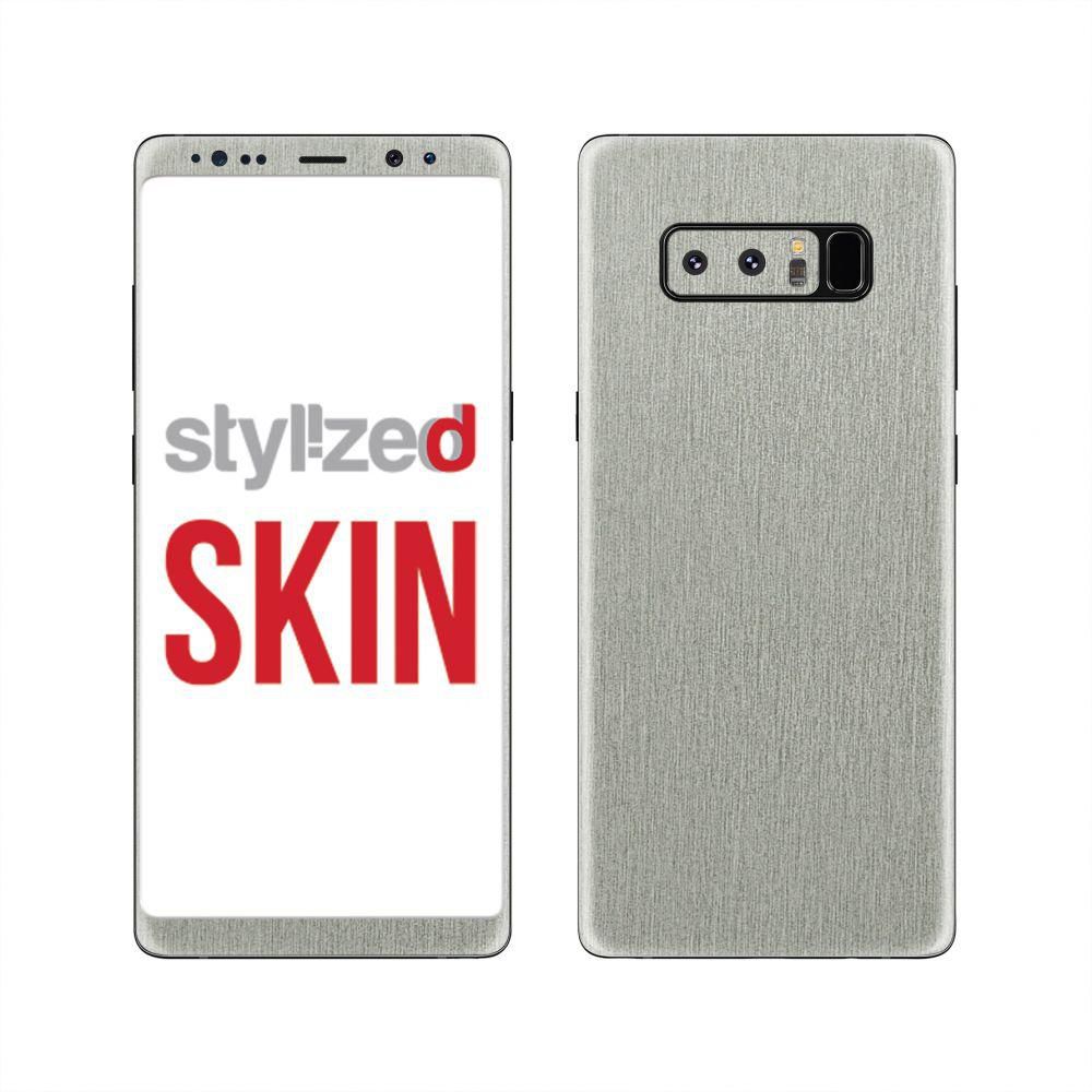 Stylizedd Premium Vinyl Skin Decal Body Wrap for Samsung Galaxy Note 8 - Brushed Aluminum