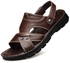 Fashion 【 Cowhide - Brown 】 Mens Shoes Men's Sandals Slippers Leather Open Toe Sports