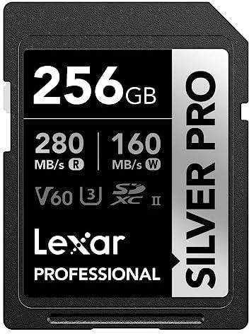 بطاقة ذاكرة SD سيلفر برو 64 جيجا بايت، بطاقة ذاكرة UHS-II، V60، U3، C10، بطاقة SDXC، قراءة حتى 280 ميجابايت/ثانية، للمصورين المحترفين ومصور الفيديو والمتحمسين من ليكسار (LSDSIPR256G-BNNAA)