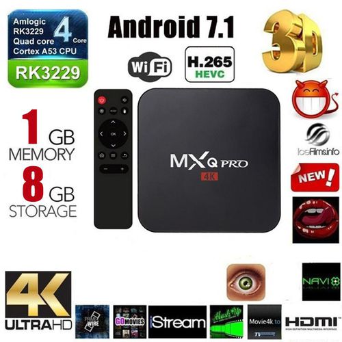 MXQ PRO TV Box RK3229 4K 1GB+8GB Smart BOX Android 7.1 2.4GHz WIFI Quad Core Smart TV Box Media Playerr