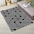Generic Home Floor Mat Modern Simple Geometric Rectangle Supple Bedside Mat(40x60cm) - Black + White