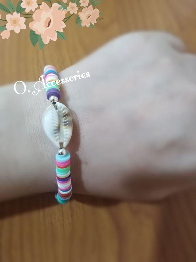O Accessories Bracelet _disk Beads & Shell _africano Stayle _multicolor
