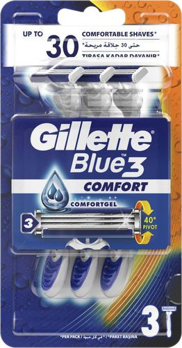 Gillette ماكينة حلاقة جيليت بلو 3 للاستعمال مرة واحدة مع جل مريح - 3 شفرات