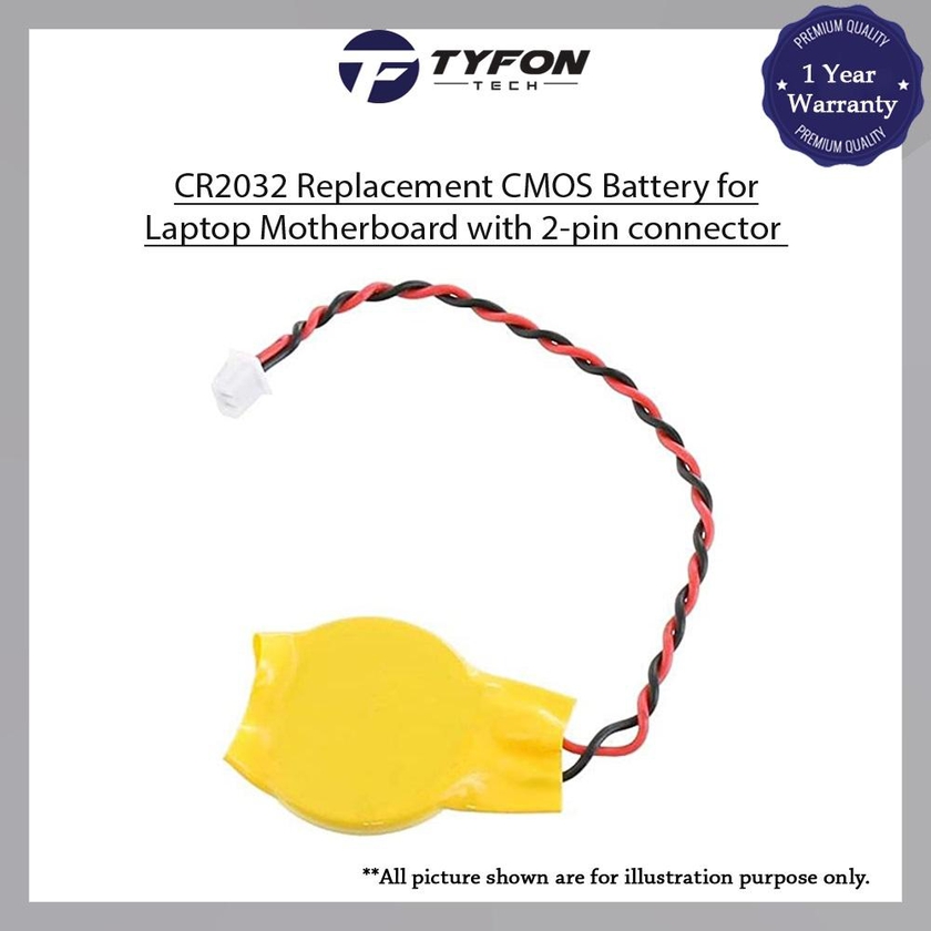 CR2032 Replacement CMOS Battery for Laptop Motherboard with 2-pin connector