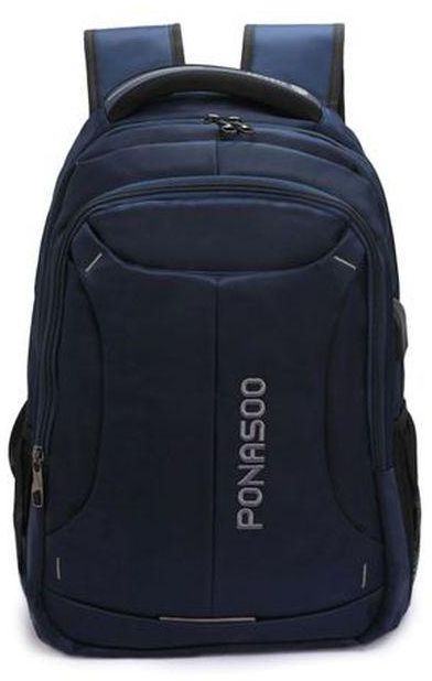 Blue 15.6-inch Laptop Travel Waterproof Multi-function Backpack With USB-AUX-ports - Blue