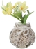 Get Glass Vase With Flowers, 8×5 cm - Multicolor with best offers | Raneen.com