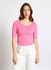 Women's Casual Half Sleeve Round Neck Solid Top Pink