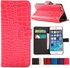 iPhone 6 Case, YESOO Crocodile Pattern PU Leather Wallet Folio Case (Pink)