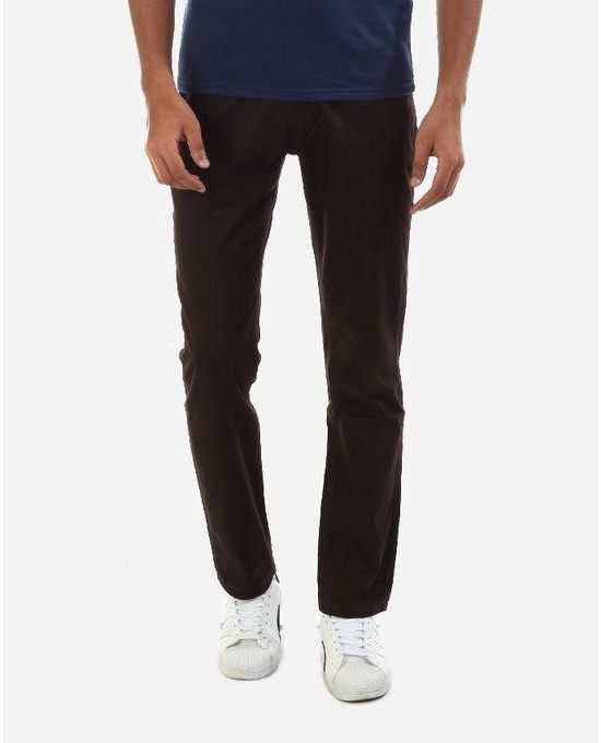 Bellini by Tie House Solid Regular Fit Pants - Dark Brown