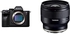 Sony alpha 7r iv full-frame mirrorless interchangeable lens camera, 61mp, black, ilce-7rm4a with tamron 24mm f/2.8 di iii osd m1:2 lens for sony full frame/aps-c e-mount, model number: tm24f28s