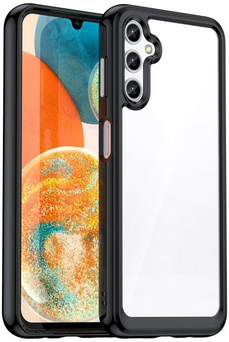 لهاتف Samsung Galaxy A14 4G ، غطاء جراب هاتف شفاف أكريليك + حواف TPU ، مضاد للانزلاق ، ممتص للصدمات ، غطاء واقي - أسود