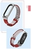 Xiaomi Mi Band 3 Mijoas Leather Screwless Wristbands Strap - Silver and Red