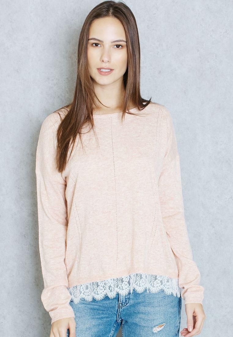 Lace Hem Sweater