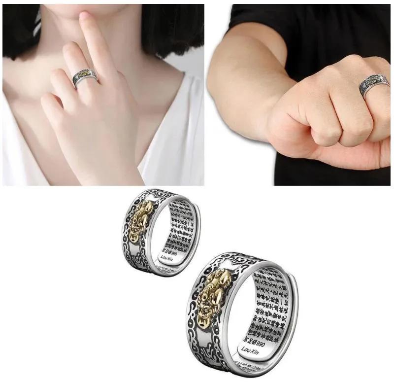 Ring Charm Feng Shui Lucky Money Treasure Amulet Open Adjustable Buddha Ring Jewelry Exquisite Ring Female Men Gift