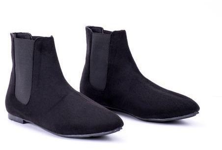 Lile G-7 Boot Flat By Two Elastic Relaxing And Stylish Suede - Black