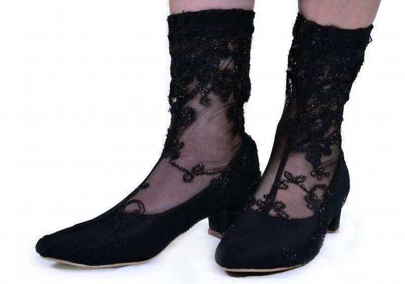 Ayka-1 Ankle-length Sock-boots-1- 5 Sizes (Black)