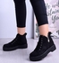 Women Halfe Boot Flat - Black