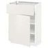 METOD / MAXIMERA Base cabinet with drawer/door, white/Voxtorp matt white, 60x37 cm - IKEA