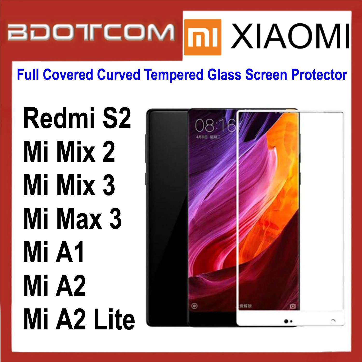 Bdotcom Full Covered Curved Glass Screen Protector for Xiaomi Redmi S2(White)