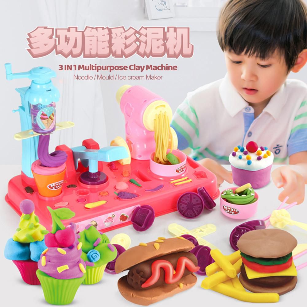 [3 IN 1] Color Mud Clay Machine Use Noodle Ice Cream Mould Maker Craft 666-3 / 677-3