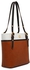 Anne Klein Classic ak Pocket Tote, Ginger Biscuit/Anne White/Black, Ginger Biscuit/Anne White/Black, One size