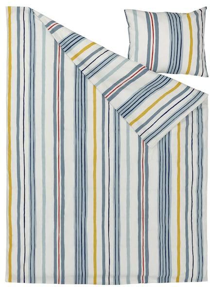 NATTSLÄNDA غطاء لحاف و غطاء مخدة, نقش خطوط/عدة ألوان, ‎150x200/50x80 سم‏ - IKEA