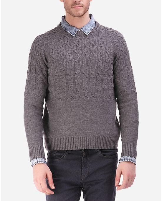 Ravin Cabled Pullover - Grey
