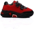 Roadwalker Rubber Sole Mesh Kids Velcro Sneakers - Black & Red