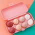 Makeup Sponge Set 8PCS Breathable Uniform Pore Structure With Storage Box (Pink)
