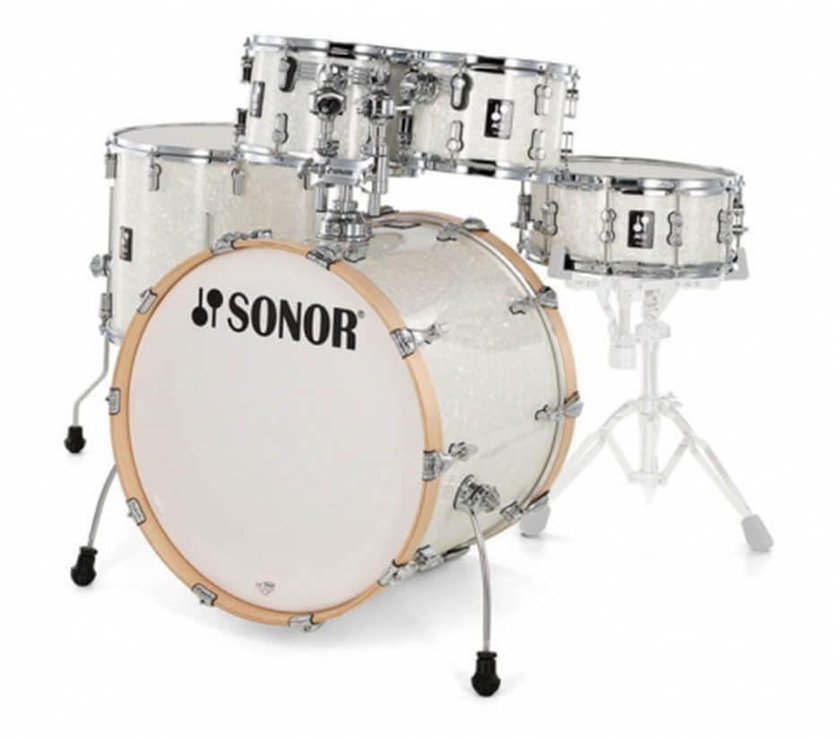 Buy Sonor AQ2 5-Piece Drum Set Shell Pack (22" x 17.5" BD, 14" x 6" SD, 10" x 7" & 12" x 8" Toms, FT 16" x 15") White Pearl Finish Without Hardware and Cymbals -  Online Best Price | Melody House Dubai