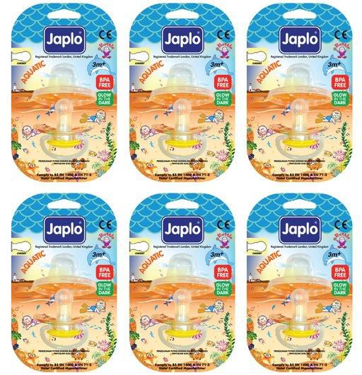 Japlo Aquatic Pacifier with Cover - Cherry (6 Blister Cards in 1)