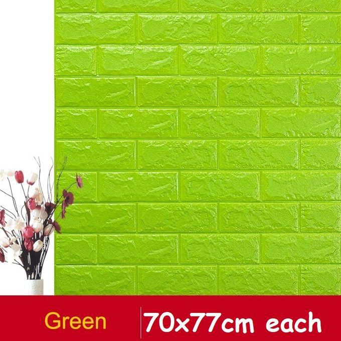 Green Pe Foam 3d Self Adhesive Wallpaper Sticker Extra Large