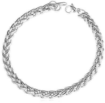 U7 Unisex Rope Wheat Chain 3Mm/5Mm/ 6Mm/9Mm Fashion Jewelry Stainless Steel Fashion Necklace/Bracelet/Chain Set 8.3 inches Bracelet - 6MM Wide Stainless Steel, 8.3 inches, Stainless Steel- multi