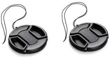 2 x 46mm Lens Cap Front Cover Protector Snap On Center Pinch for Camera Canon Nikon Sony DSLR