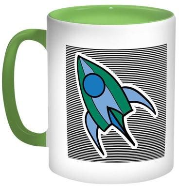 Space Shuttle Printed Coffee Mug Green/White/Blue