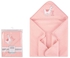 Hudson Childrenswear - Quilted Blanket With Hooded Alpaca - Dark Pink- Babystore.ae