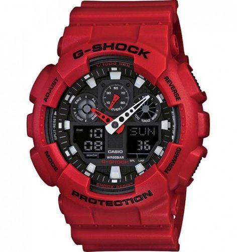 Casio GA100B-4A G-Shock X-Large Red World Time Analog digital Watch