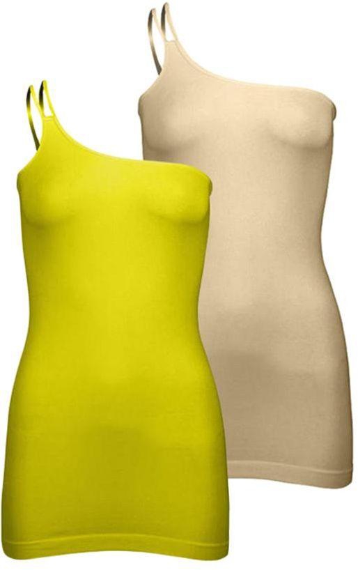 Silvy Set of 2 Casual Dress for Women - Yellow / Beige, Large