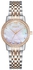 Women's Analog Dial Wrist Watch - 32 mm - Silver/Rose Gold