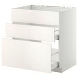 METOD / MAXIMERA خ. قاعدة لحوض+3 واجهات/2أدراج, أبيض/Veddinge أبيض, ‎80x60 سم‏ - IKEA